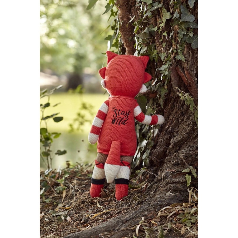 Cuddoll Fox Knit Plush Handmade Organic Cotton Stuffed Animal Reg 20" Stay Wild - Picture 3 of 13
